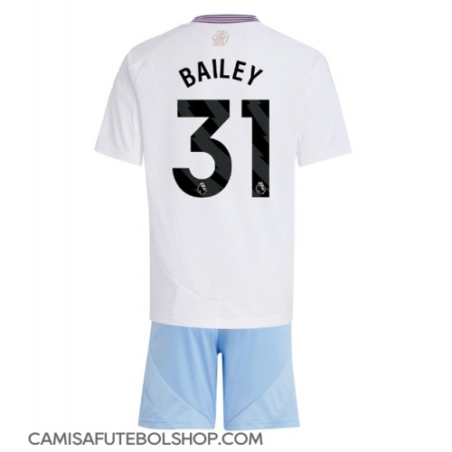 Camisa de time de futebol Aston Villa Leon Bailey #31 Replicas 2º Equipamento Infantil 2024-25 Manga Curta (+ Calças curtas)